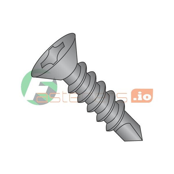 Newport Fasteners Self-Drilling Screw, #8 x 1/2 in, Black Oxide Steel Flat Head Phillips Drive, 10000 PK 892470 - main